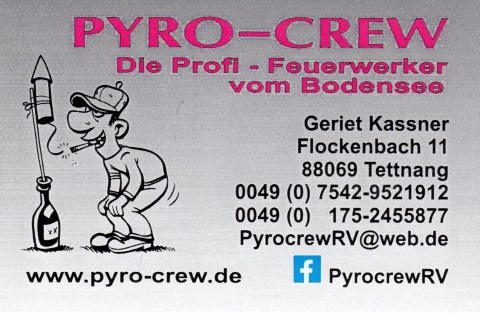 Pyro-Crew - die Profi-Feuerwerker vom Bodensee, Feuerwerk · Lasershow Tettnang, Logo Pyro-Crew - die Profi-Feuerwerker vom Bodensee, Feuerwerk · Lasershow Tettnang, Logo