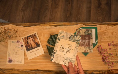 Besondere Hochzeitseinladungen aus Holz Bild 1